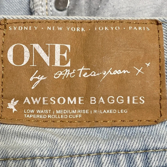 One by One Teaspoon Awesome Baggies Medium Rise Distressed Relaxed Jeans Size 25 - Picture 6 of 8